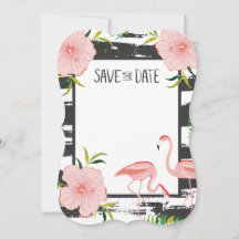 Pink Flamingo Tropical Save The Date