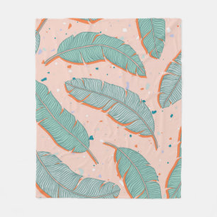 Pink flamingo tropical, summer vintage background. fleece blanket