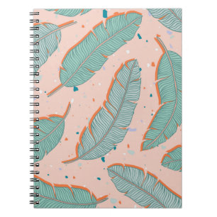 Pink flamingo tropical, summer vintage background. notebook