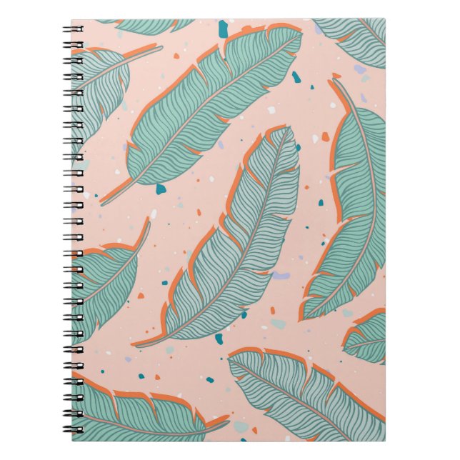 Pink flamingo tropical, summer vintage background. notebook (Front)