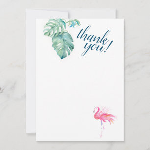 Pink Flamingo Tropical Thank You Card