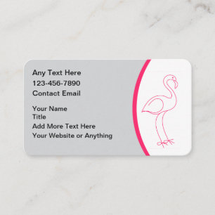 Pink Flamingo Tropical Theme Modern Business Cards