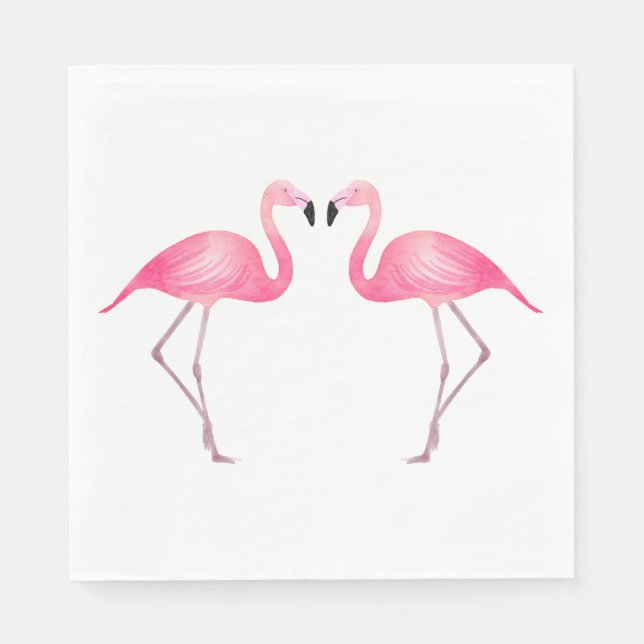 Pink Flamingo Tropical Wedding Bridal Shower Luau Napkin (Front)