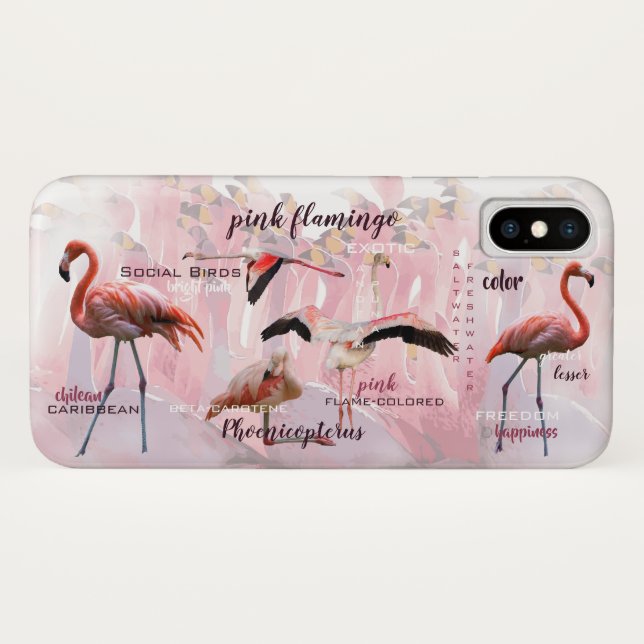 Pink Flamingo Typography | Customised Case-Mate iPhone Case (Back (Horizontal))