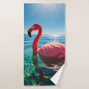 Pink Flamingo Under The Sky Bath Towel Set