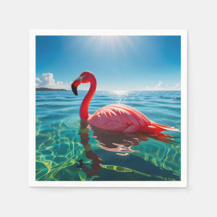 Pink Flamingo Under The Sky Napkin