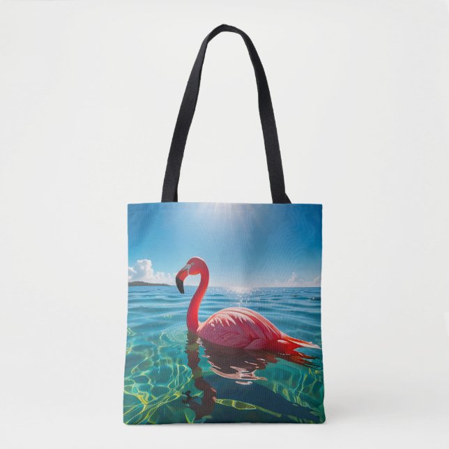 Pink Flamingo Under The Sky Tote Bag (Front)