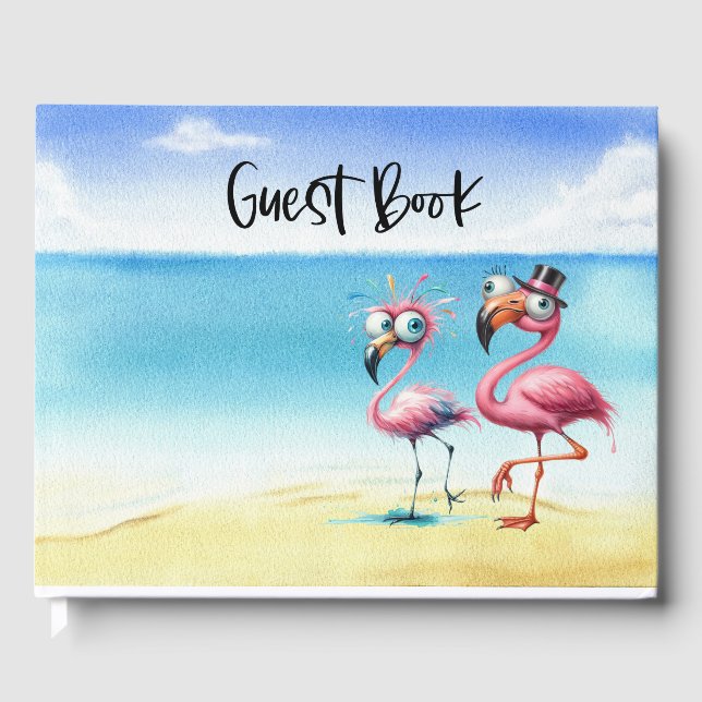 Pink Flamingo Vacation Rental Guest Book (Front)
