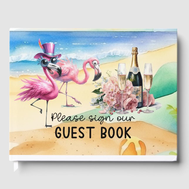 Pink Flamingo Vacation Rental Guest Book (Front)