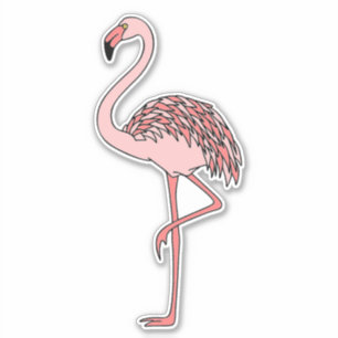 Pink flamingo vinyl sticker