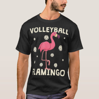 Pink Flamingo Volleyball Funny Beach Vball Girls T-Shirt