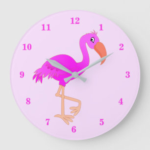 Pink Flamingo Wall Clock - Customizable