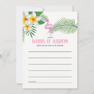Pink Flamingo Watercolor Baby Shower Mum Advice