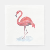 Pink Flamingo, watercolor .