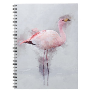 Pink Flamingo Watercolor Notebook