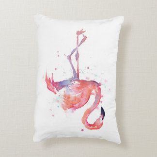Pink Flamingo Watercolor Pillow