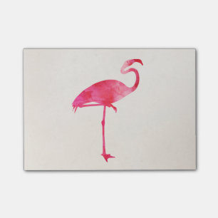 Pink Flamingo Watercolor Silhouette Florida Birds Post-it Notes
