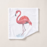 Pink Flamingo, watercolor .