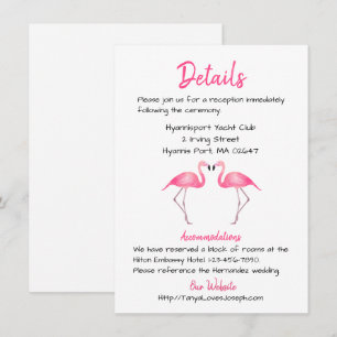 Pink Flamingo Wedding Details Tropical Summer Luau Invitation