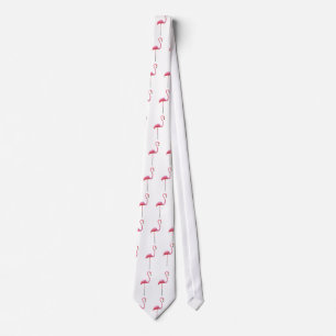 Pink Flamingo White Tie