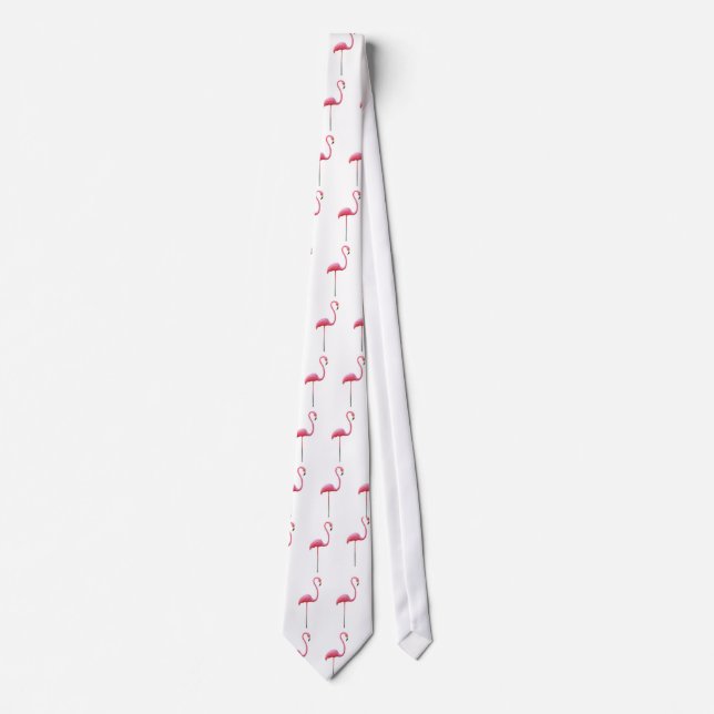 Pink Flamingo White Tie (Front)