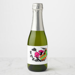 Pink flamingo WILDONE Sparkling Wine Label