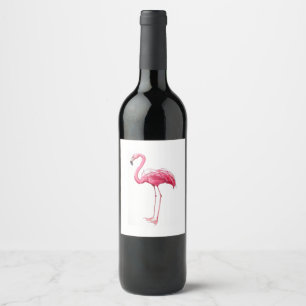 Pink Flamingo Wine Label