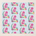 Pink Flamingo with Tropical Fruits Pattern Scarf<br><div class="desc">A chiffon scarf with a pattern composed of a cute illustration -  pink flamingo with watermelons and pineapples. Pink and green colour scheme. Summery and tropical.</div>