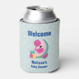 Pink Flamingo with Watermelon & Pineapples Can Cooler