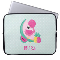 Pink Flamingo with Watermelon & Pineapples