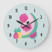 Pink Flamingo with Watermelon & Pineapples