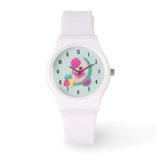 Pink Flamingo with Watermelon & Pineapples Watch