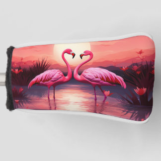 Pink Flamingos at Sunset Golf Head Cover