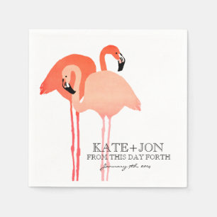 Pink Flamingos Beach Wedding Napkin