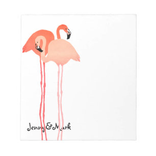 Pink Flamingos Beach Wedding Notepad
