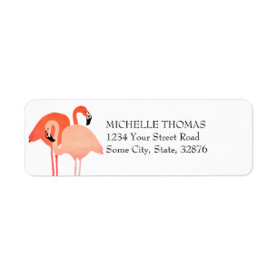 Pink Flamingos Beach Wedding Return Address