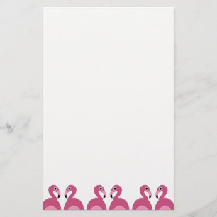 Pink Flamingos Border - Stationery Letterhead