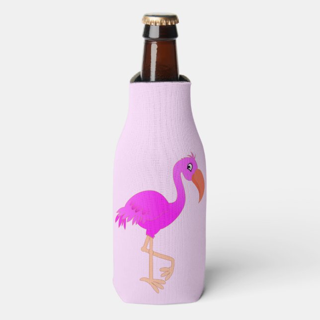 Pink Flamingos Bottle Cooler Your Colours (Bottle Front)