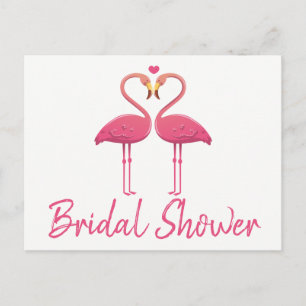 Pink Flamingos Bridal Shower Tropical Summer Luau Invitation Postcard