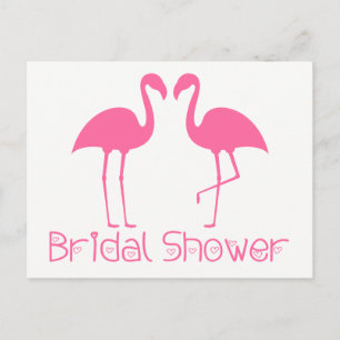 Pink Flamingos Bridal Shower Tropical Summer Luau Invitation Postcard
