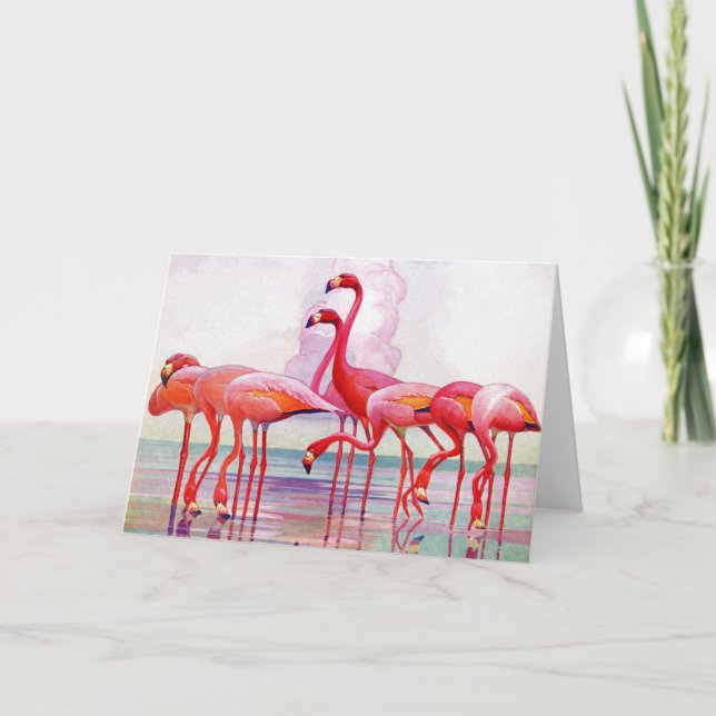 Pink Flamingos by Francis Lee Jaques Card (Front)