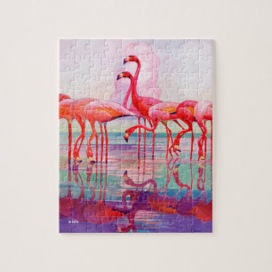Pink Flamingos by Francis Lee Jaques Jigsaw Puzzle