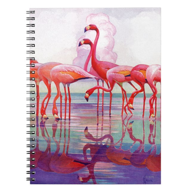 Pink Flamingos by Francis Lee Jaques Notebook (Front)