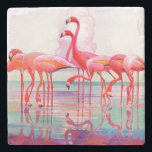 Pink Flamingos by Francis Lee Jaques Stone Coaster<br><div class="desc">Pink Flamingos by Francis Lee Jaques | January 29,  1938</div>