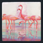 Pink Flamingos by Francis Lee Jaques Stone Coaster<br><div class="desc">Pink Flamingos by Francis Lee Jaques | January 29,  1938</div>