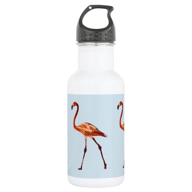 Pink Flamingos Custom Water Bottle (Front)