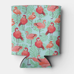 Pink Flamingos: Exotic Seamless Pattern. Can Cooler