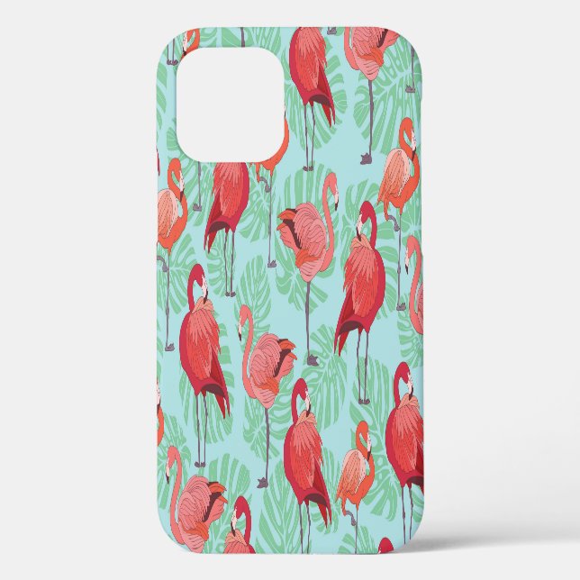 Pink Flamingos: Exotic Seamless Pattern. Case-Mate iPhone Case (Back)