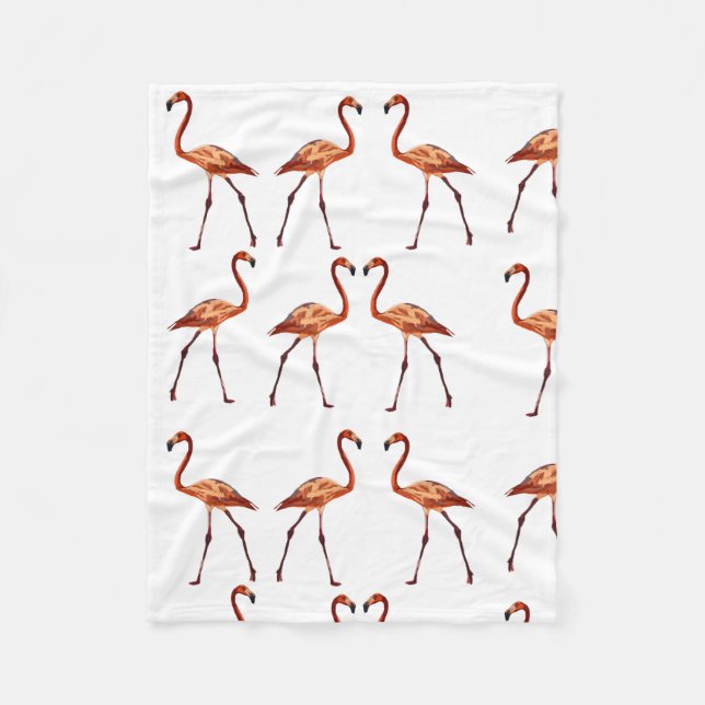 Pink Flamingos Fleece Blanket, Small Blanket (Front)