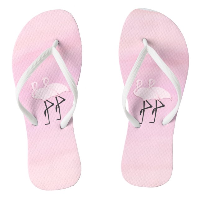 Pink Flamingos Flip Flops (Footbed)